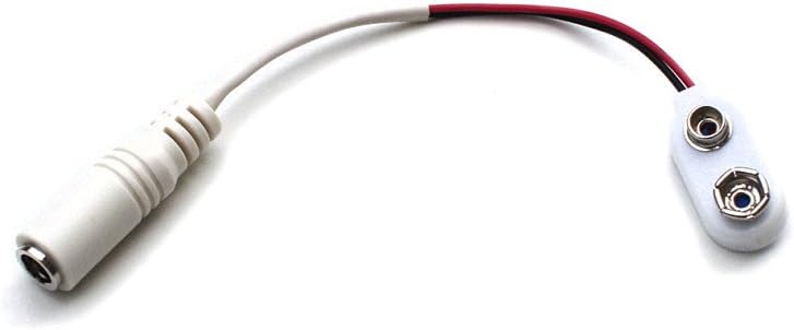 PS06 - 9V Battery adaptor cable - white